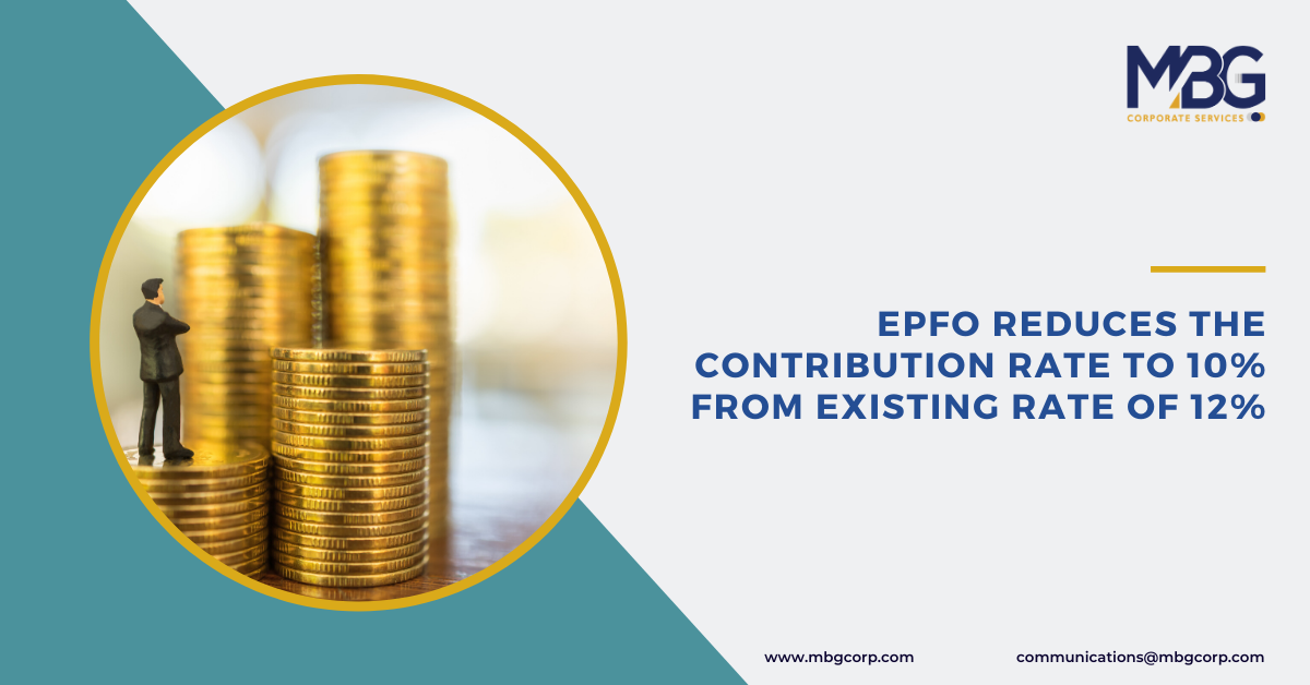 Contribution rate reduces by the EPFO
